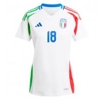 Camiseta Italia Nicolo Barella #18 Visitante Equipación para mujer Eurocopa 2024 manga corta